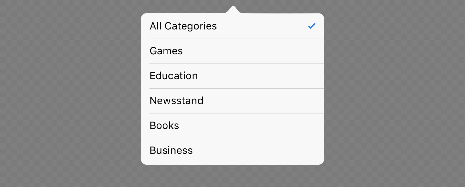 iOS popover view