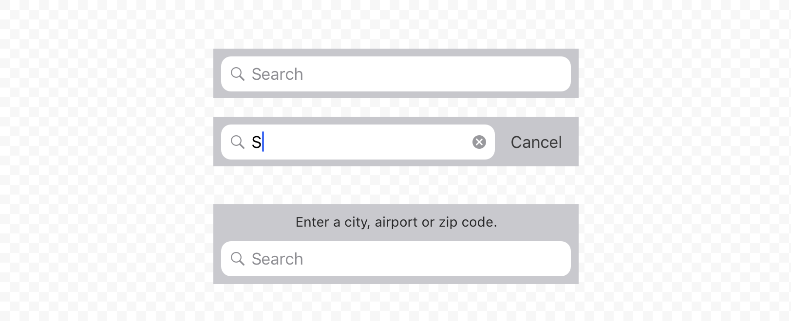 iOS prominent search bar