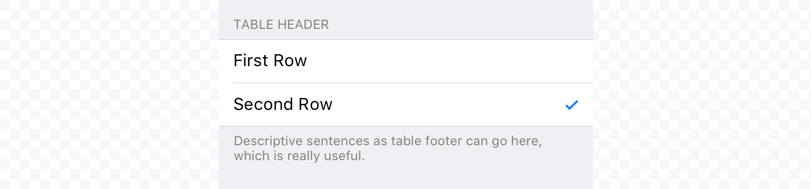 iOS grouped table view